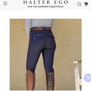 Full Seat Equestrian Breeches by Halter Ego Women's Size 26 Navy Sparkle